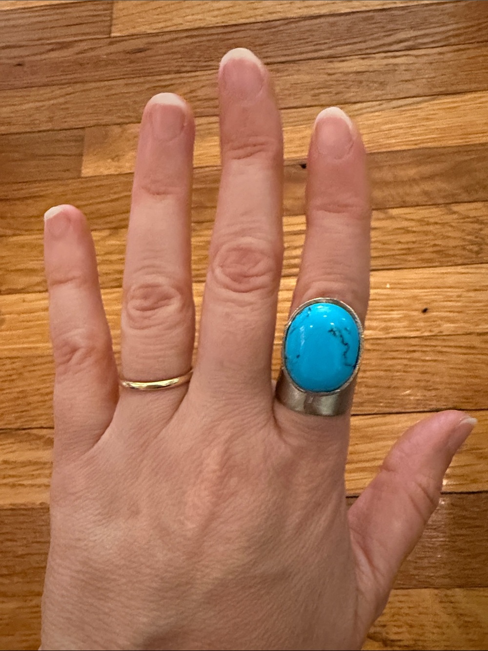 Turquoise Toned Cocktail Statement Ring